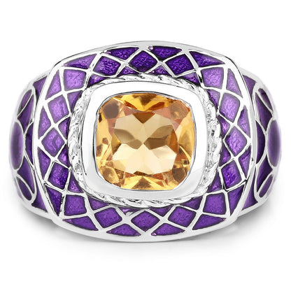 2.00 Carat Genuine Citrine .925 Sterling Silver Ring Bids.com