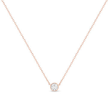 .925 Sterling Silver 1/2 Cttw Diamond Bezel 18" Pendant Necklace (I-J Color, I2-I3 Clarity) Bids.com