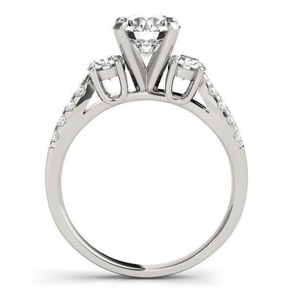 14k White Gold Split Shank 3 Stone Round Diamond Engagement Ring (2 cttw) Bids.com