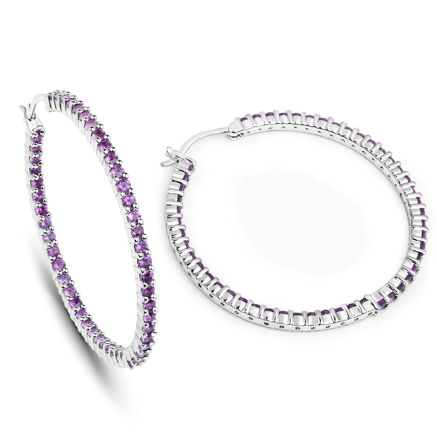 3.00 Carat Genuine Amethyst .925 Sterling Silver Earrings Bids.com