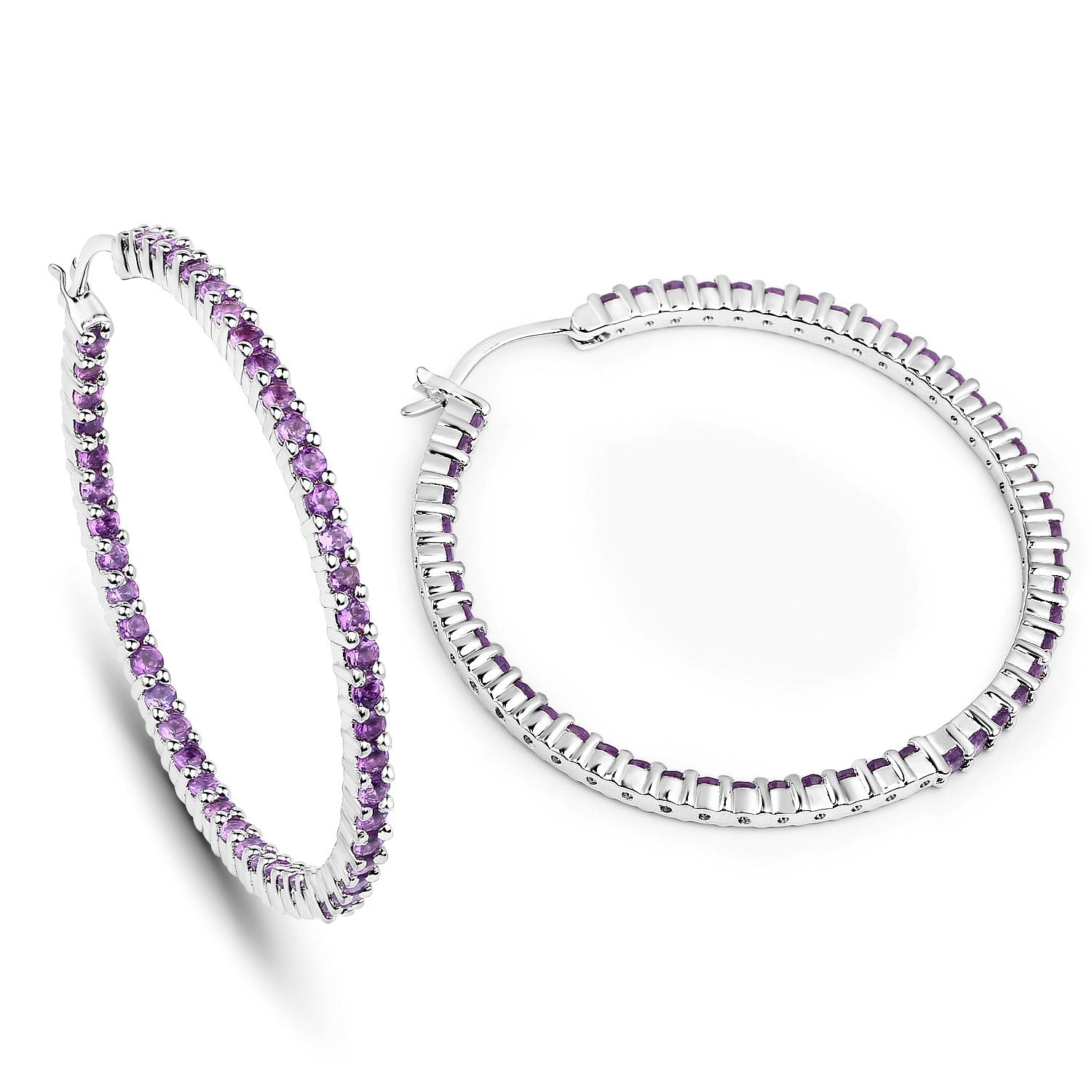 3.00 Carat Genuine Amethyst .925 Sterling Silver Earrings Bids.com