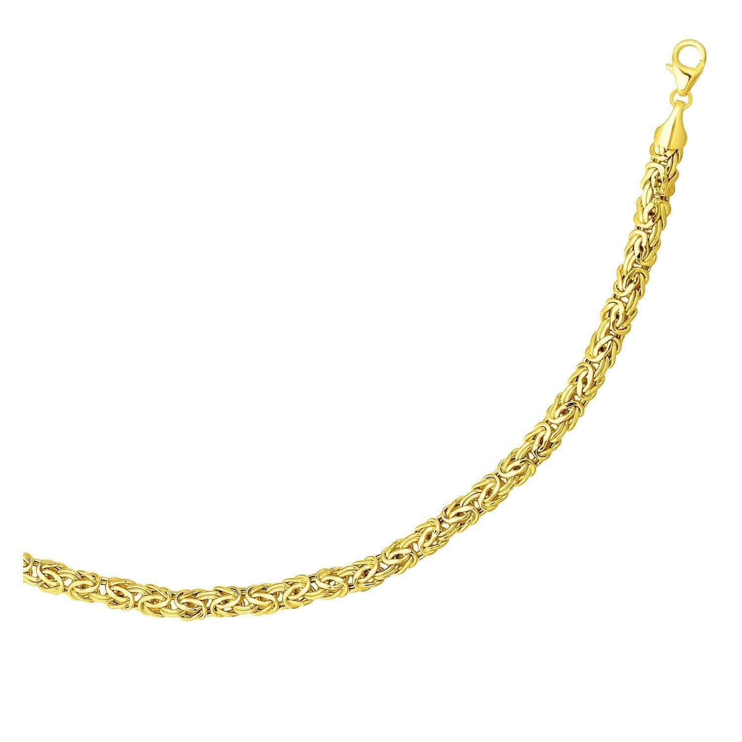 14k Yellow Gold Byzantine Link Shiny Bracelet Bids.com