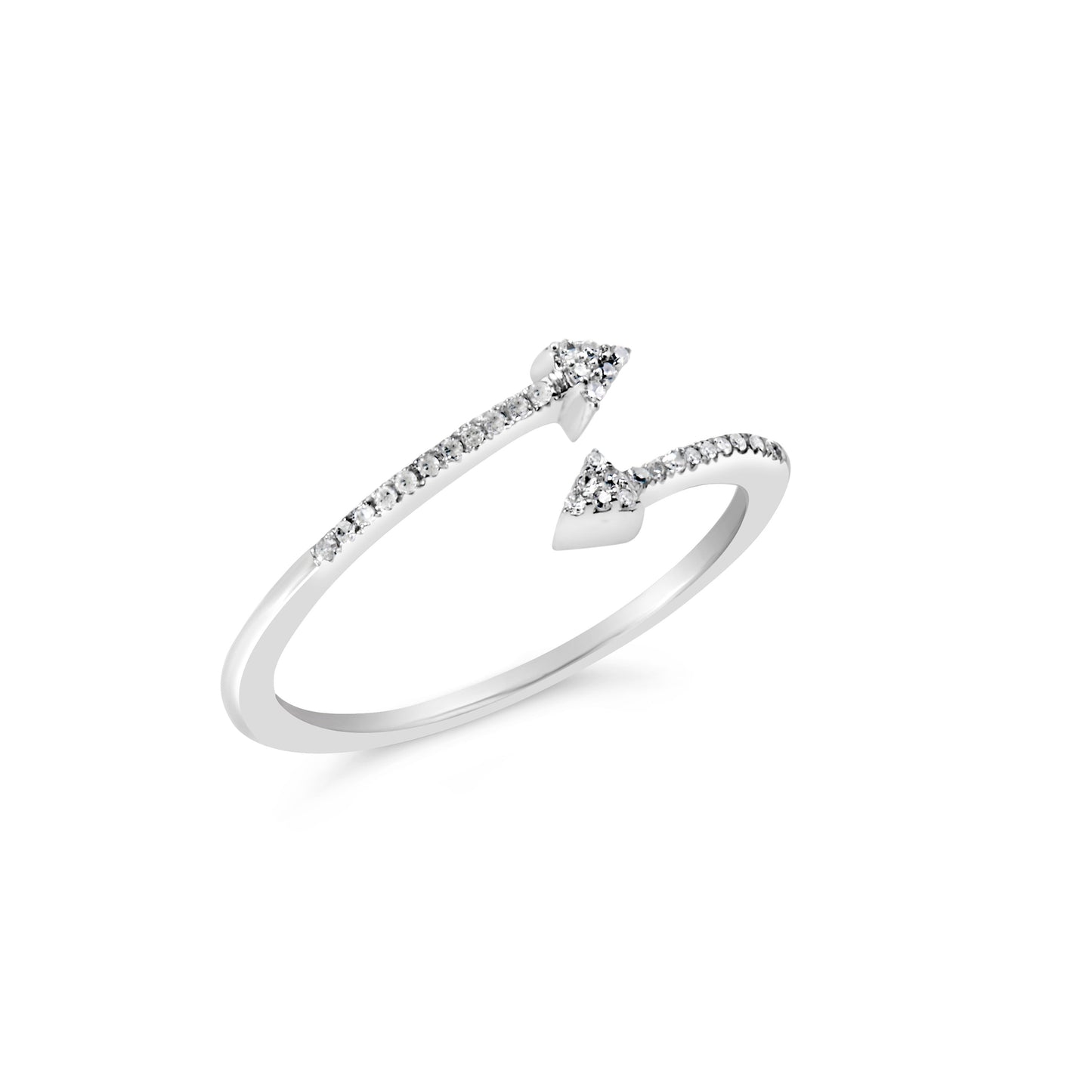 .925 Sterling Silver 1/5 Cttw Diamond Double Arrowhead Open Ring (I-J Color, I2-I3 Clarity) - Ring Size 6 Bids.com