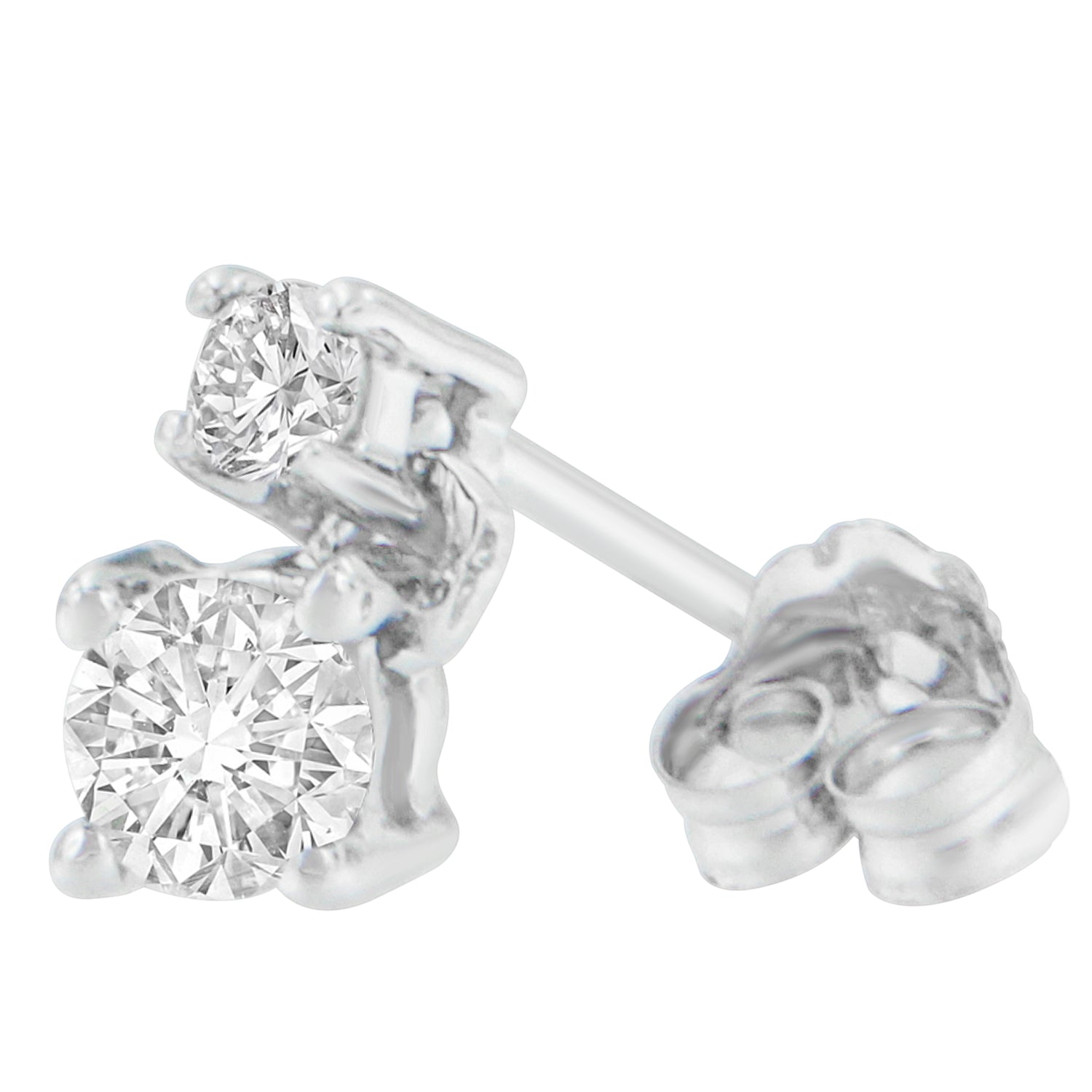 14K White Gold 1/2 cttw Round Cut Diamond Earrings (H-I, SI2-I1) Bids.com