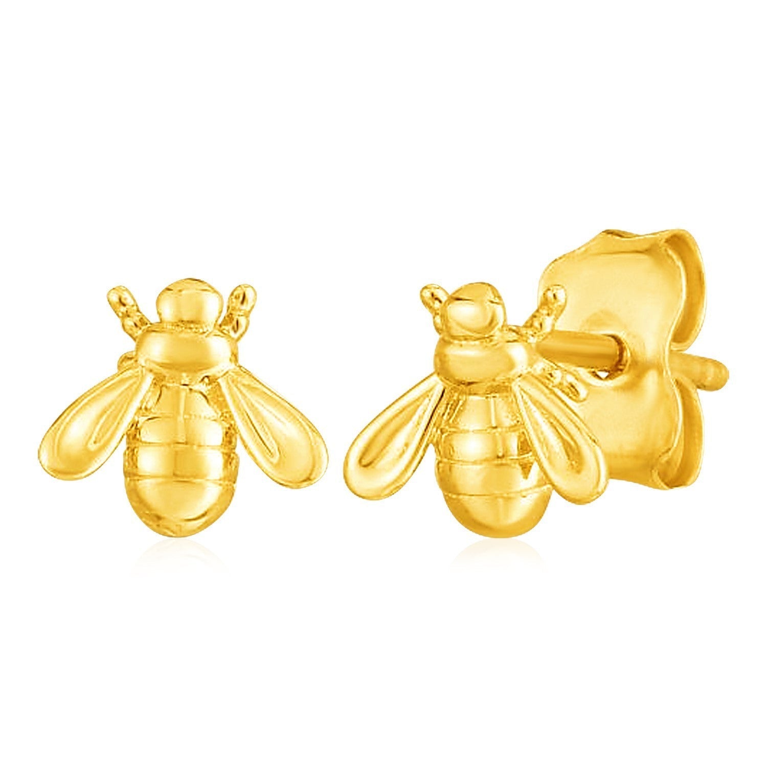 14k Yellow Gold Bee Stud Earrings Bids.com