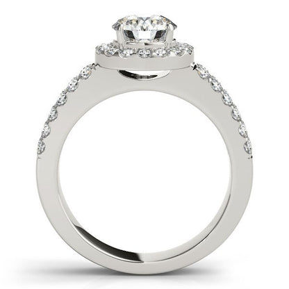 14k White Gold Halo Diamond Engagement Ring With Double Row Band (1 3/8 cttw) Bids.com