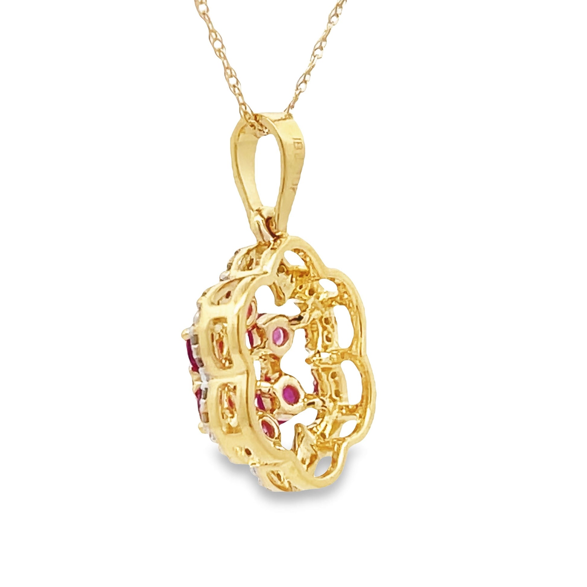 .46ct Ruby Diamond Fashion Pendants 10KT Yellow Gold Bids.com