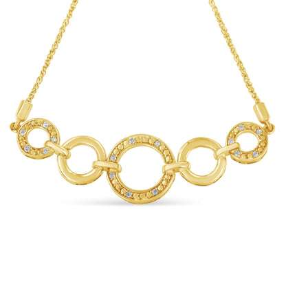 10K Yellow Gold over .925 Sterling Silver Diamond Accented Graduated Infinity Open Circle 6â€-9â€ Adjustable Bolo Bracelet (H-I Color, I2-I3 Clarity) Bids.com