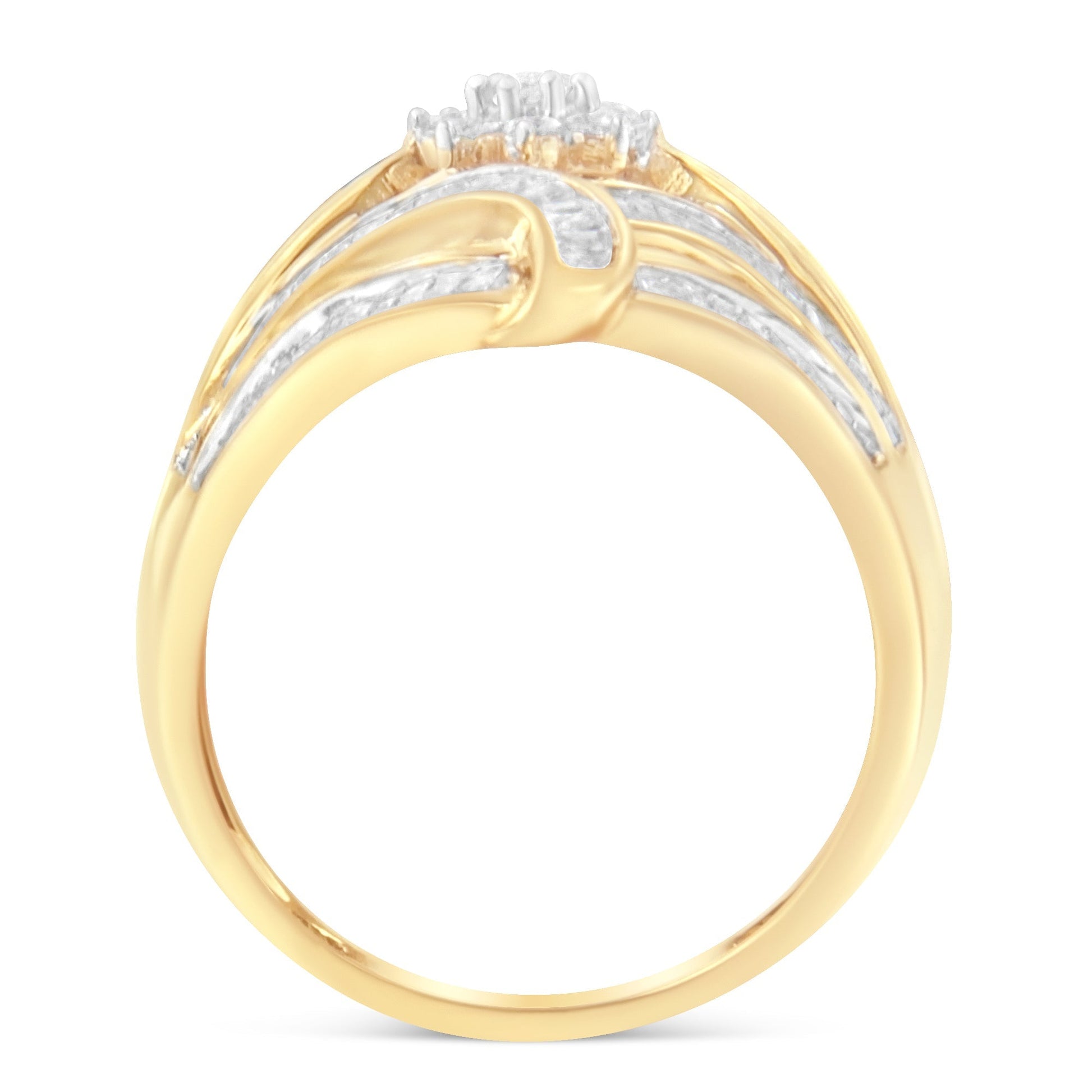 10K Yellow Gold Diamond Ring (1 Cttw, I-J Color, I2-I3 Clarity) - Size 7 Bids.com