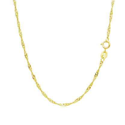 10k Yellow Gold Singapore Chain 1.5mm Bids.com