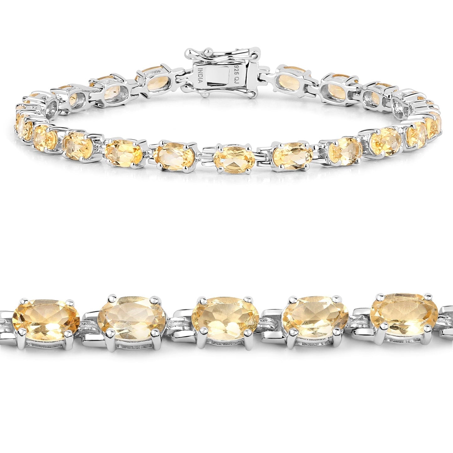 9.03 Carat Genuine Citrine .925 Sterling Silver Bracelet Bids.com