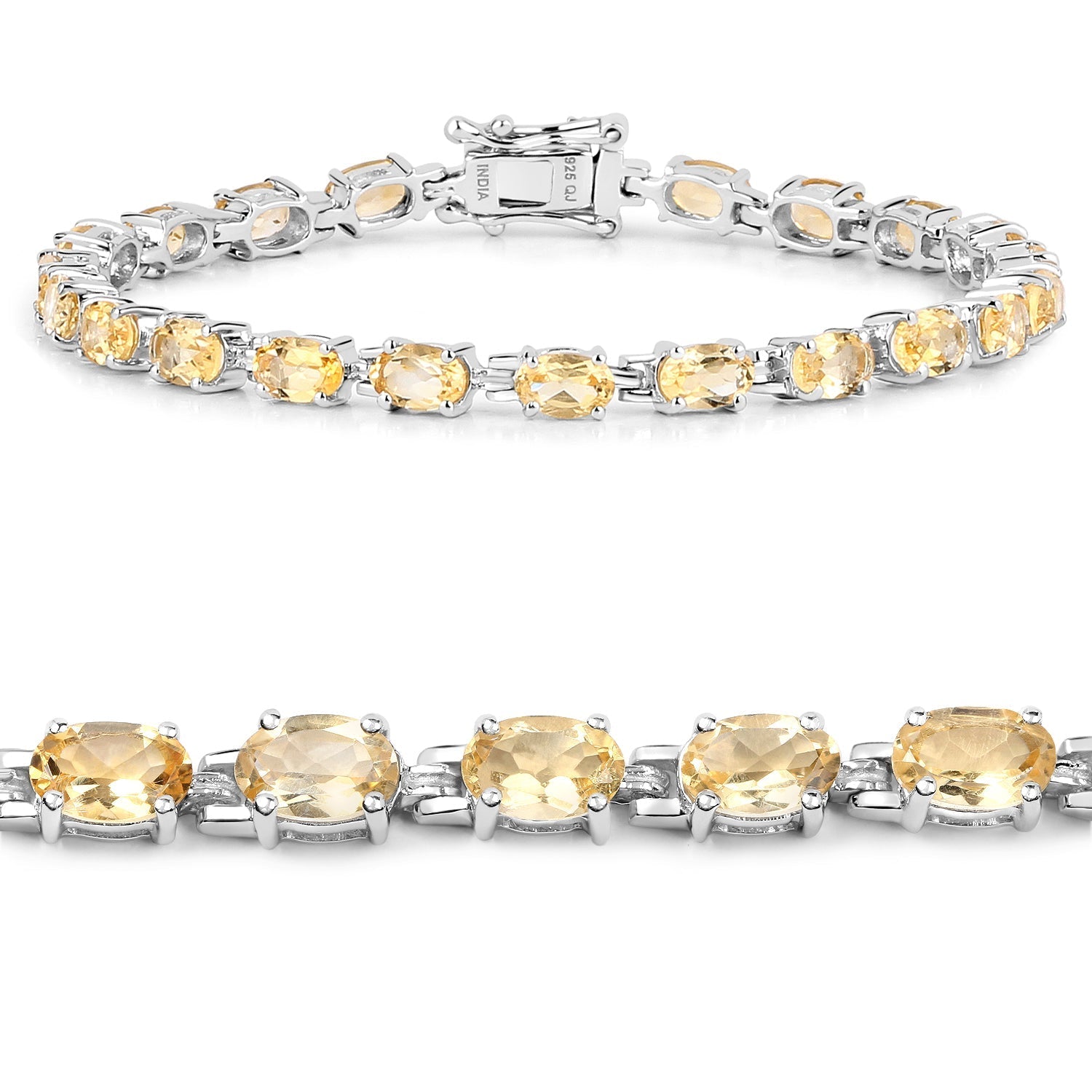 9.03 Carat Genuine Citrine .925 Sterling Silver Bracelet Bids.com