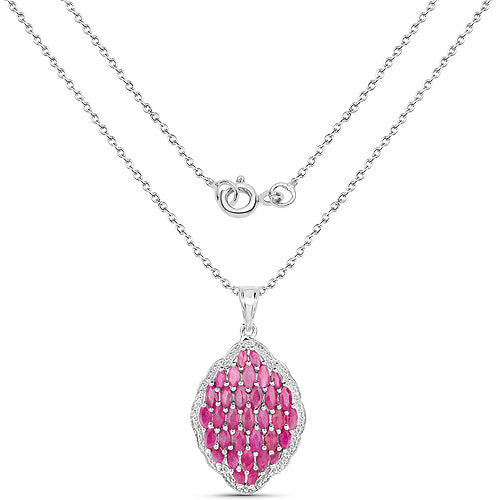 4.46 Carat Genuine Ruby .925 Sterling Silver Pendant Bids.com