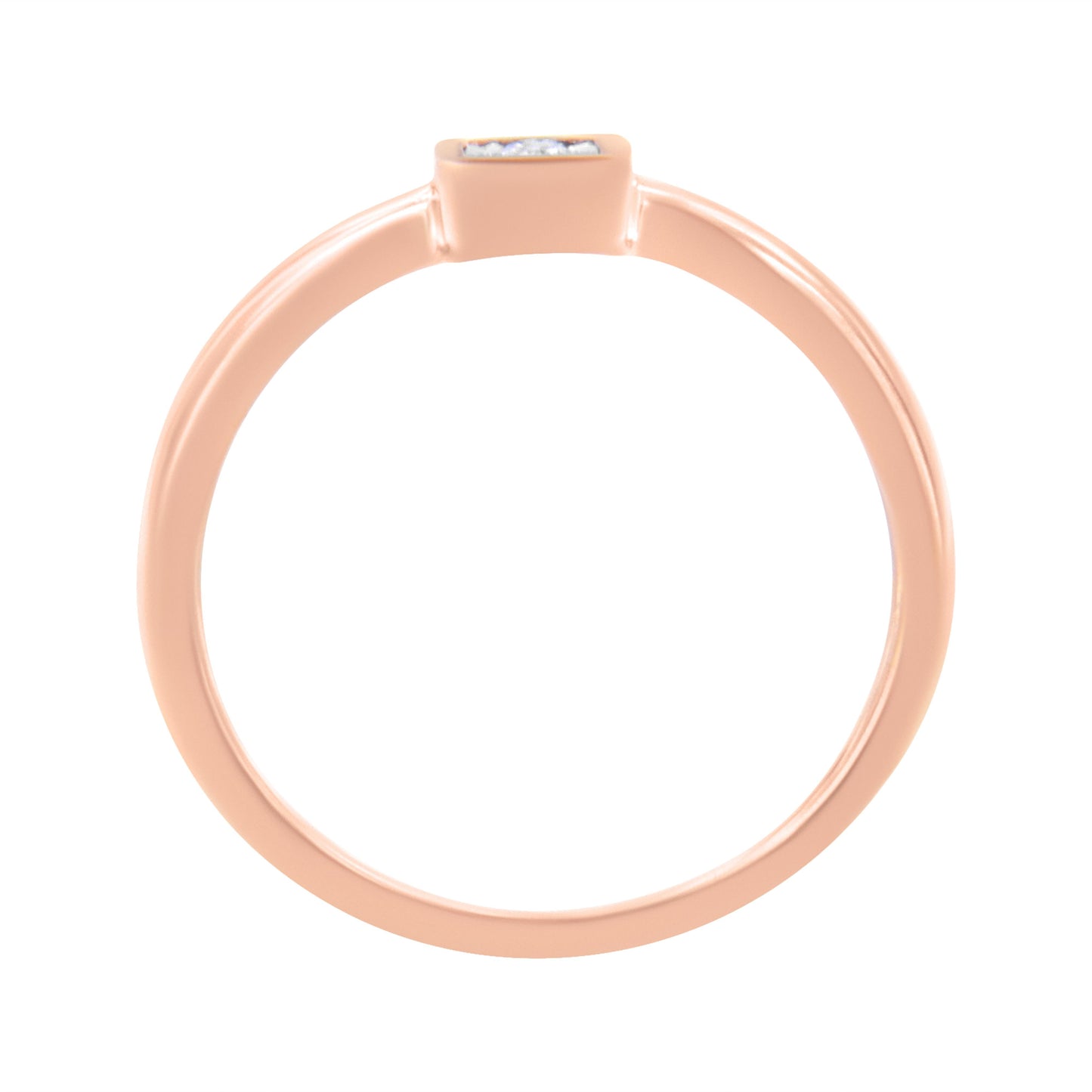 14K Rose Gold Plated .925 Sterling Silver 1/20 cttw Miracle Set Diamond Promise Ring (J-K Color, I1-I2 Clarity) - Size 6 Bids.com