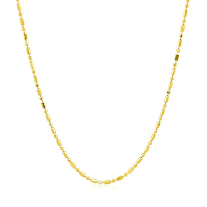 14k Yellow Gold Diamond-Cut Alternating Bead Chain 1.2mm Bids.com