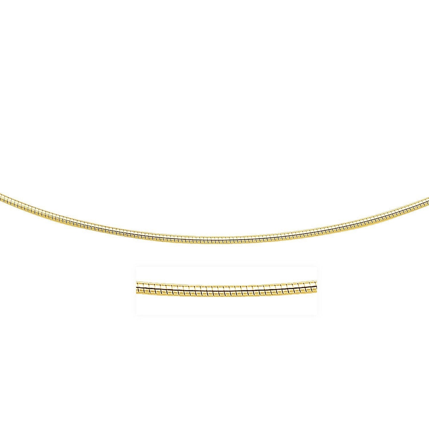 14k Yellow Gold Necklace in a Round Omega Chain Style Bids.com