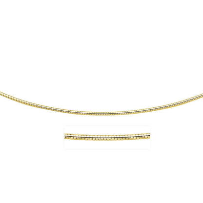 14k Yellow Gold Necklace in a Round Omega Chain Style Bids.com
