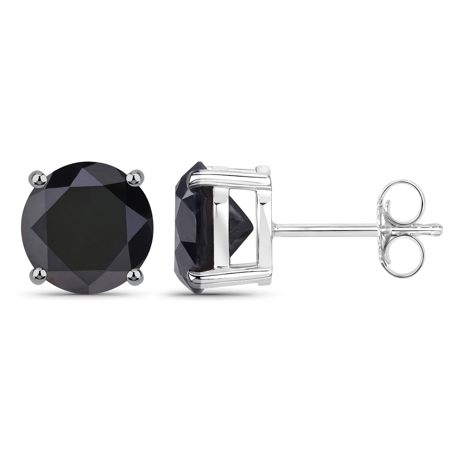 4.91 Carat Genuine Black Diamond 14K White Gold Earrings Bids.com