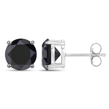 4.91 Carat Genuine Black Diamond 14K White Gold Earrings Bids.com