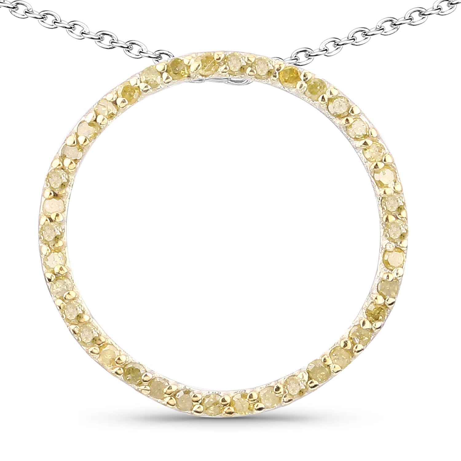 0.30 Carat Genuine Diamond Yellow .925 Sterling Silver Pendant Bids.com