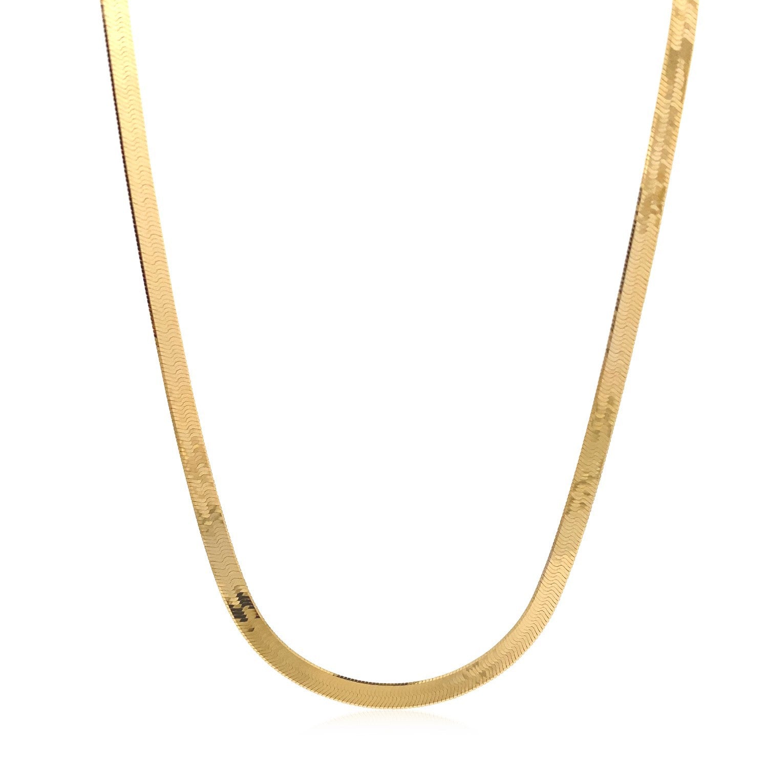 4.0mm 14k Yellow Gold Super Flex Herringbone Chain Bids.com