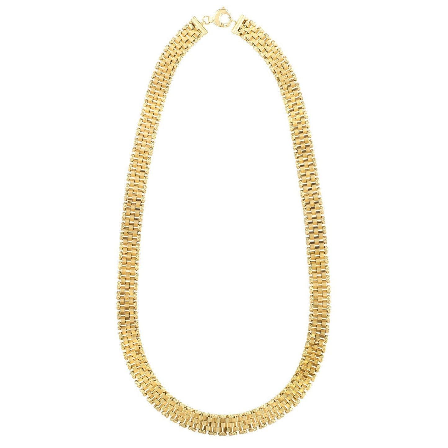 14k Yellow Gold Faceted Panther Link Chain Necklace Bids.com