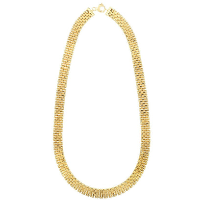 14k Yellow Gold Faceted Panther Link Chain Necklace Bids.com