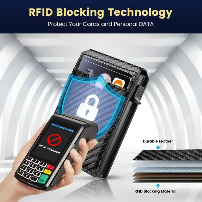 Minimalist Carbon Fiber Wallet for Men – Slim Bifold with Money Clip & RFID Protection DailySale