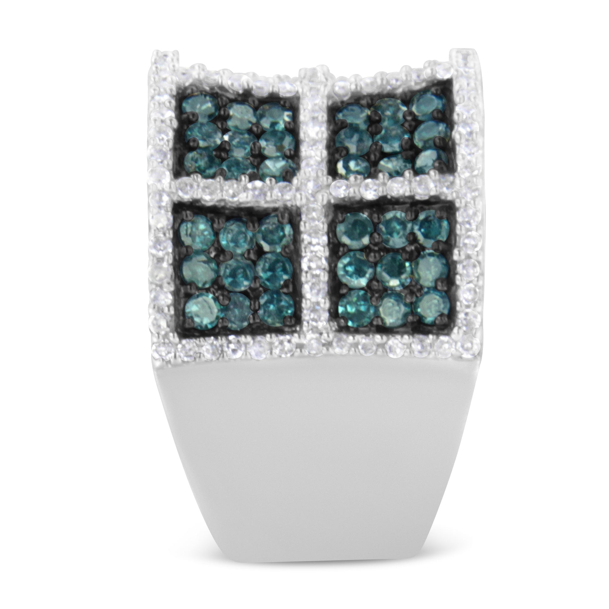 14K White Gold White and Treated Blue Diamond Cocktail Ring (1 1/2 Cttw, H-I Color, I1-I2 Clarity) - Size 6 Bids.com