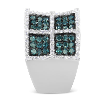 14K White Gold White and Treated Blue Diamond Cocktail Ring (1 1/2 Cttw, H-I Color, I1-I2 Clarity) - Size 6 Bids.com