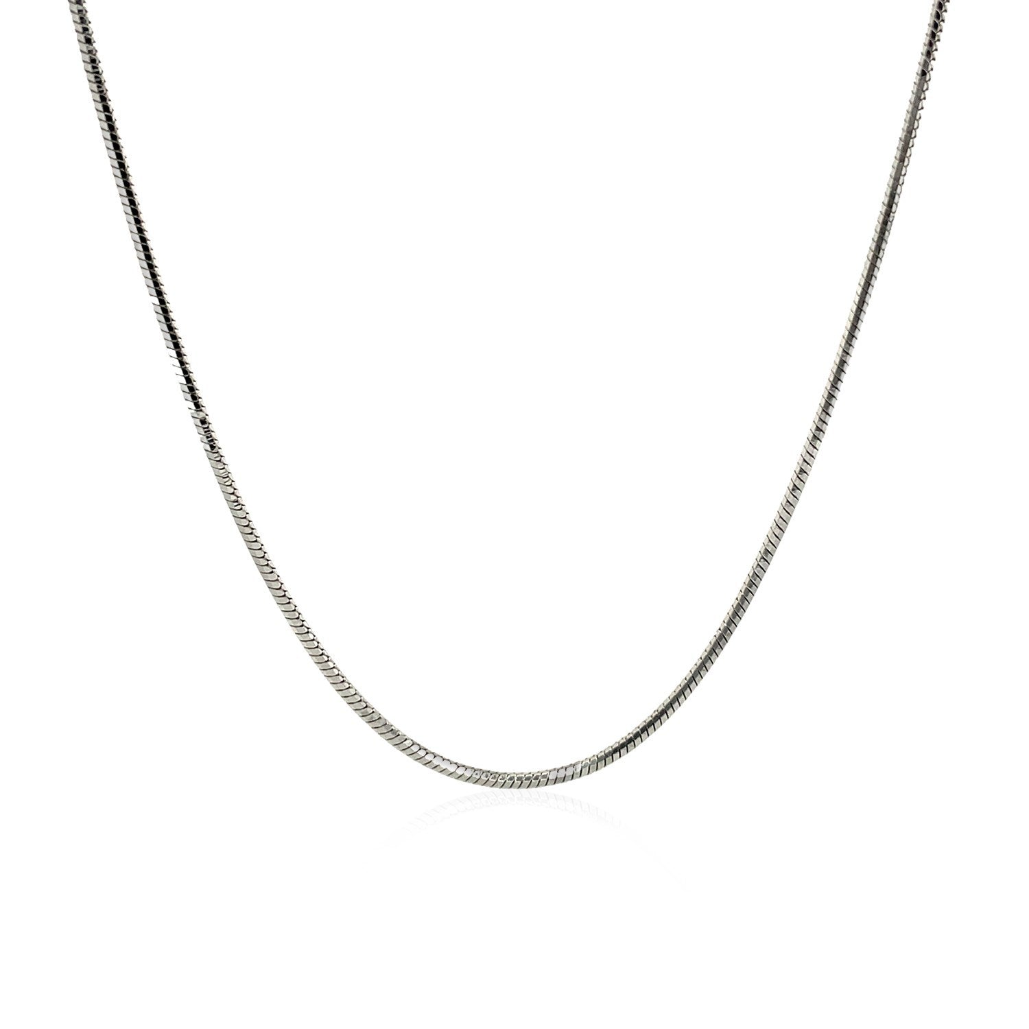 Rhodium Plated 1.2mm Sterling Silver Snake Style Chain Bids.com
