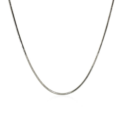 Rhodium Plated 1.2mm Sterling Silver Snake Style Chain Bids.com