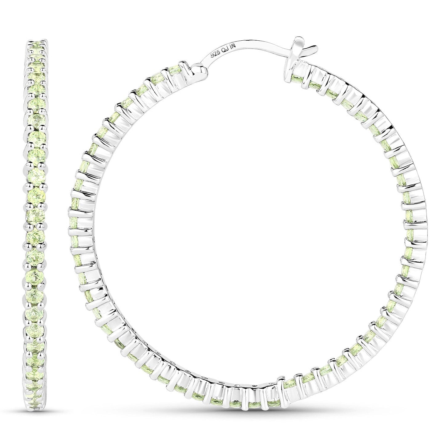 3.50 Carat Genuine Peridot .925 Sterling Silver Earrings Bids.com