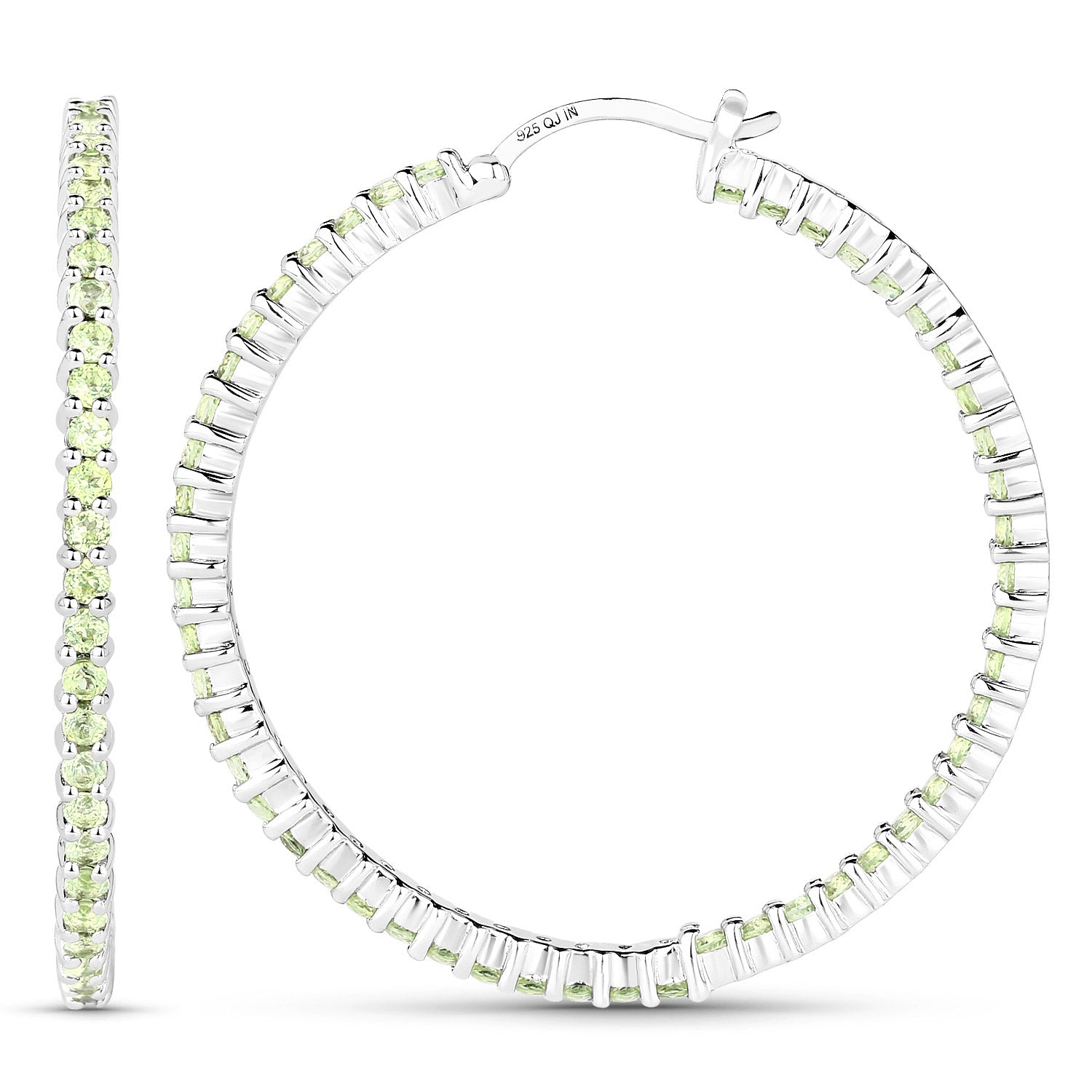 3.50 Carat Genuine Peridot .925 Sterling Silver Earrings Bids.com