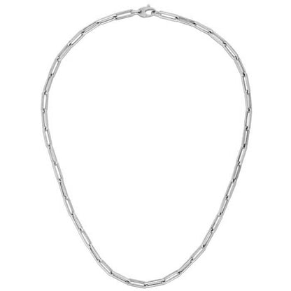 14k White Gold Bold Paperclip Chain (4.2 mm) Bids.com