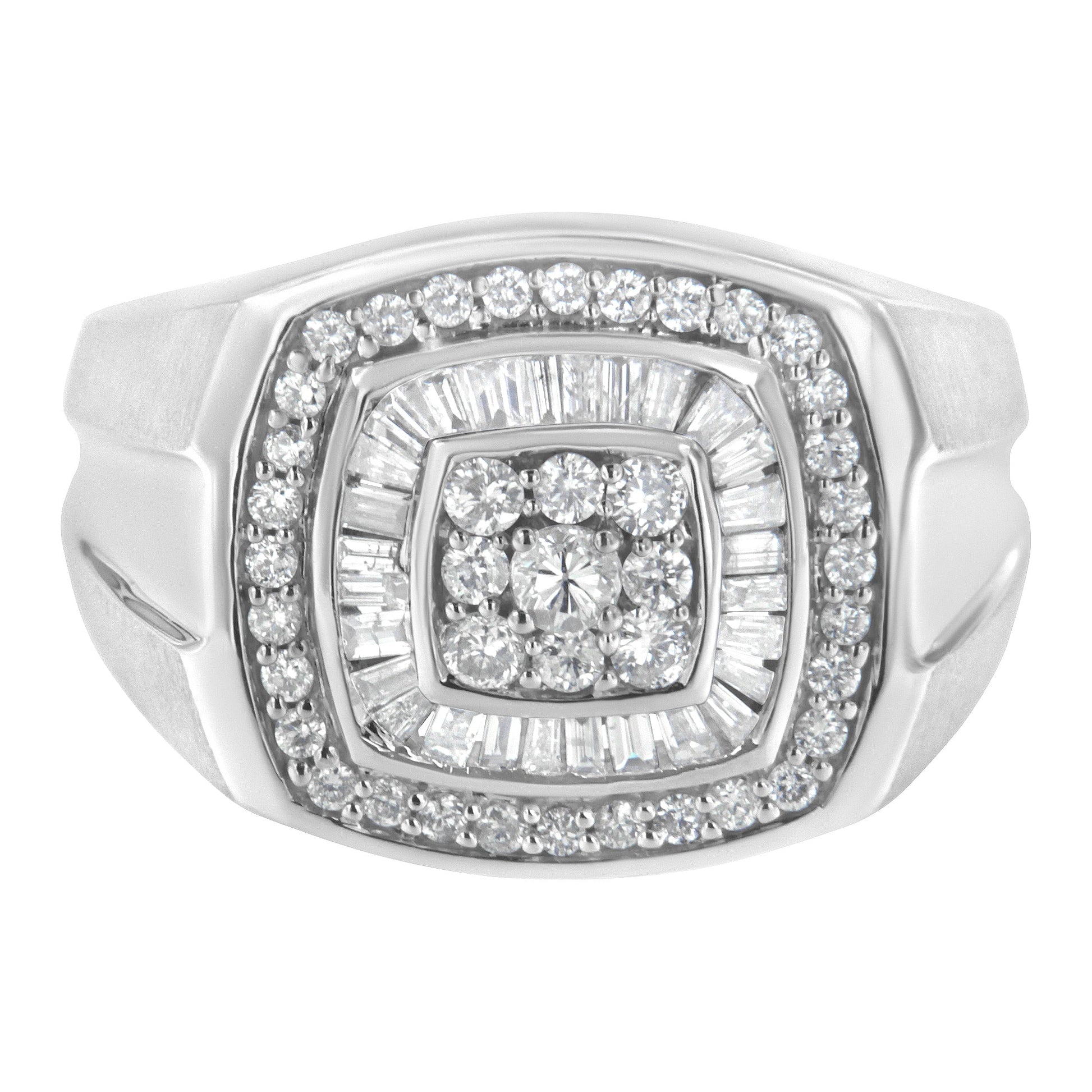 14K White Gold Men's Diamond Band Ring (1 cttw, H-I Color, SI1-SI2 Clarity) Bids.com