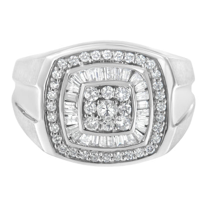 14K White Gold Men's Diamond Band Ring (1 cttw, H-I Color, SI1-SI2 Clarity) Bids.com