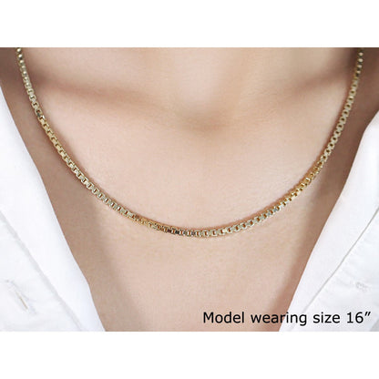 2.5mm 14k Yellow Gold Semi Solid Box Chain Bids.com
