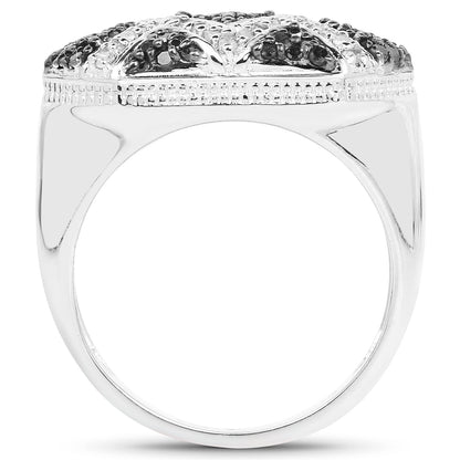 0.61 Carat Genuine Blue Diamond and White Diamond .925 Sterling Silver Ring Bids.com