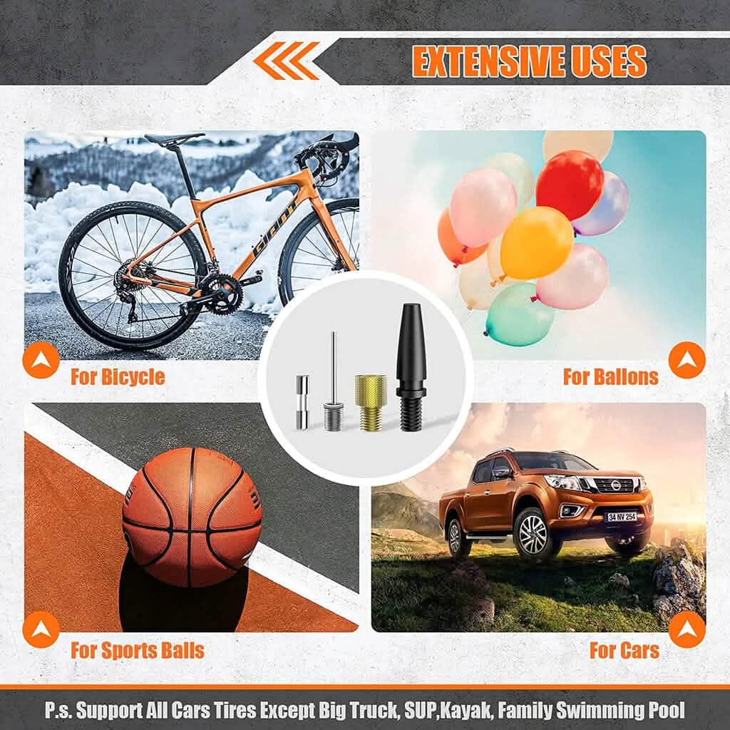 A6 Car Tire Inflator 12V DC Air Compressor Portable Multifunctional Tire Pump 3 LED Lights DailySale