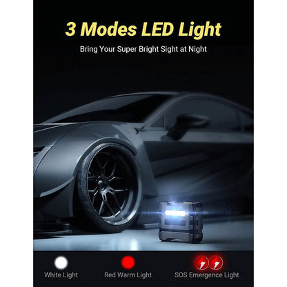A6 Car Tire Inflator 12V DC Air Compressor Portable Multifunctional Tire Pump 3 LED Lights DailySale