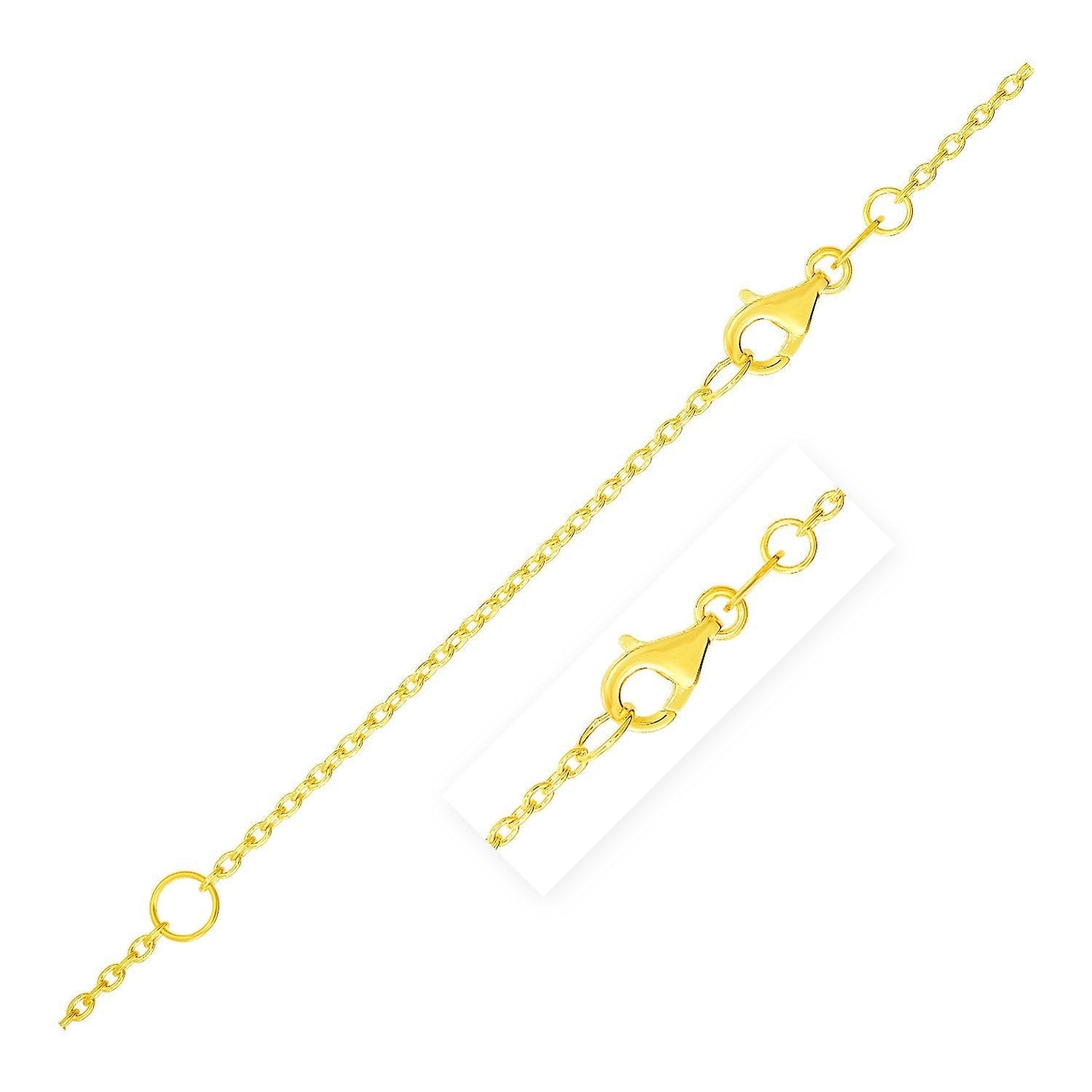 Extendable Cable Chain in 14k Yellow Gold (1.5mm) Bids.com