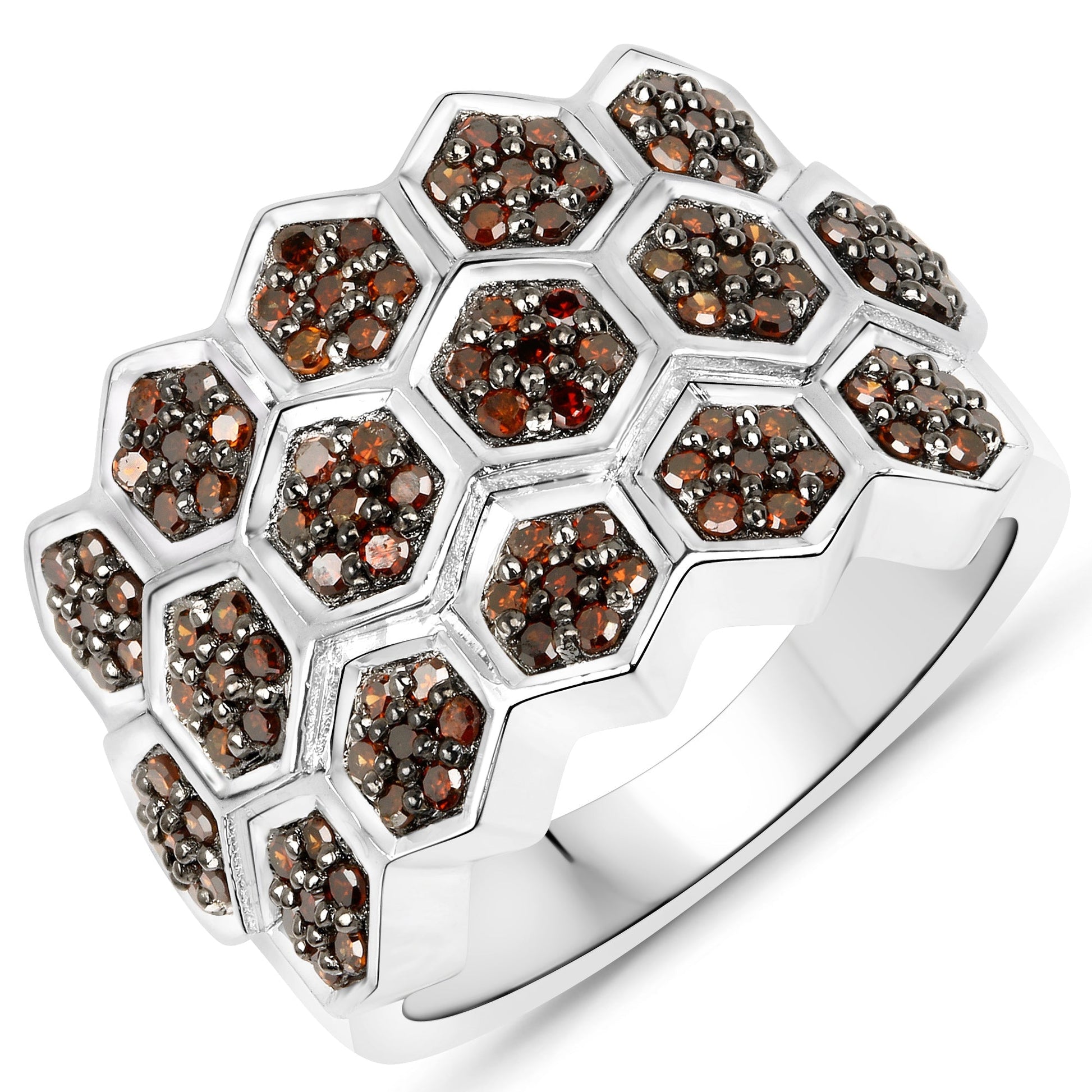 0.75 Carat Genuine Red Diamond .925 Sterling Silver Ring Bids.com