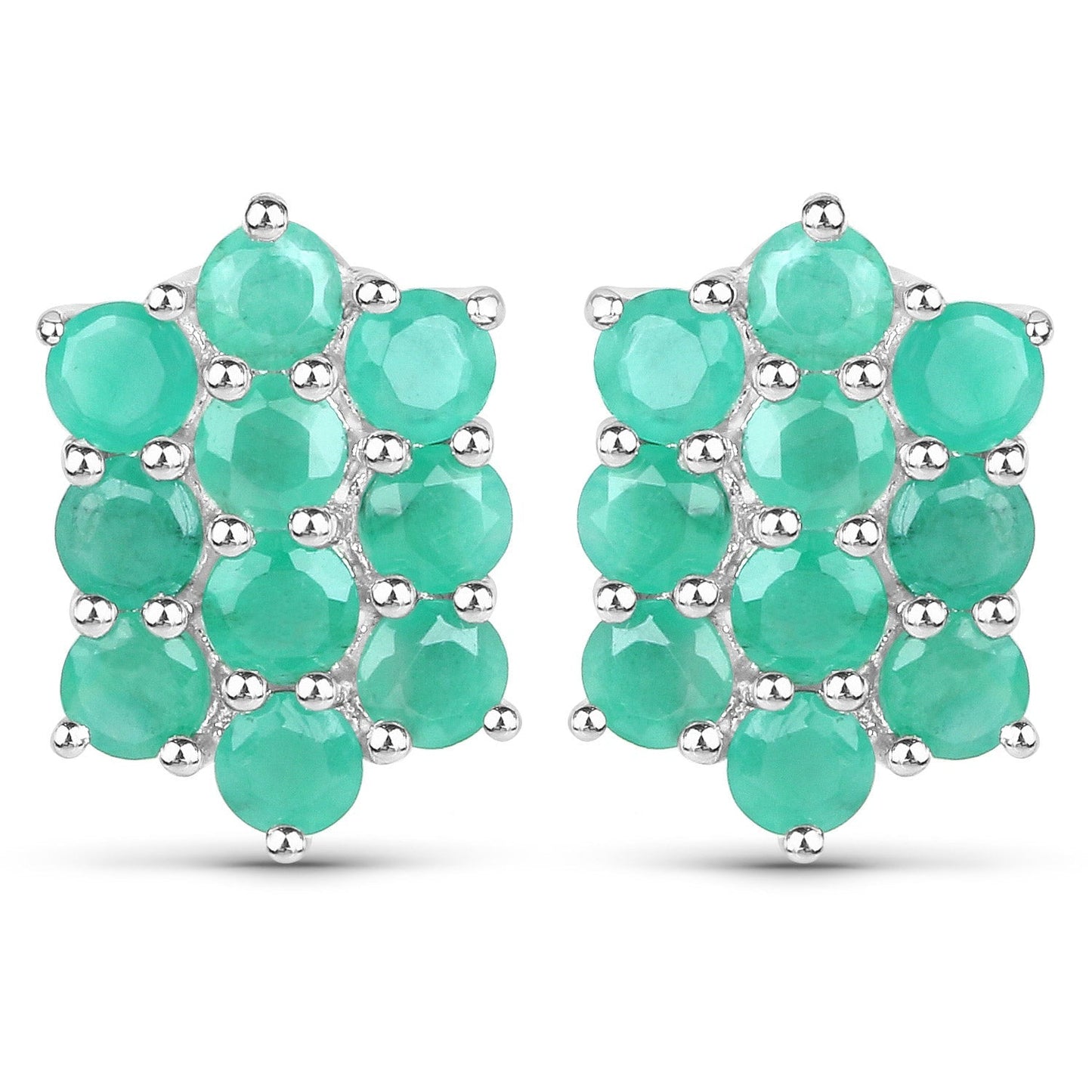 6.60 Carat Genuine Emerald .925 Sterling Silver 3 Piece Jewelry Set (Ring, Earrings, and Pendant w/ Chain) Bids.com