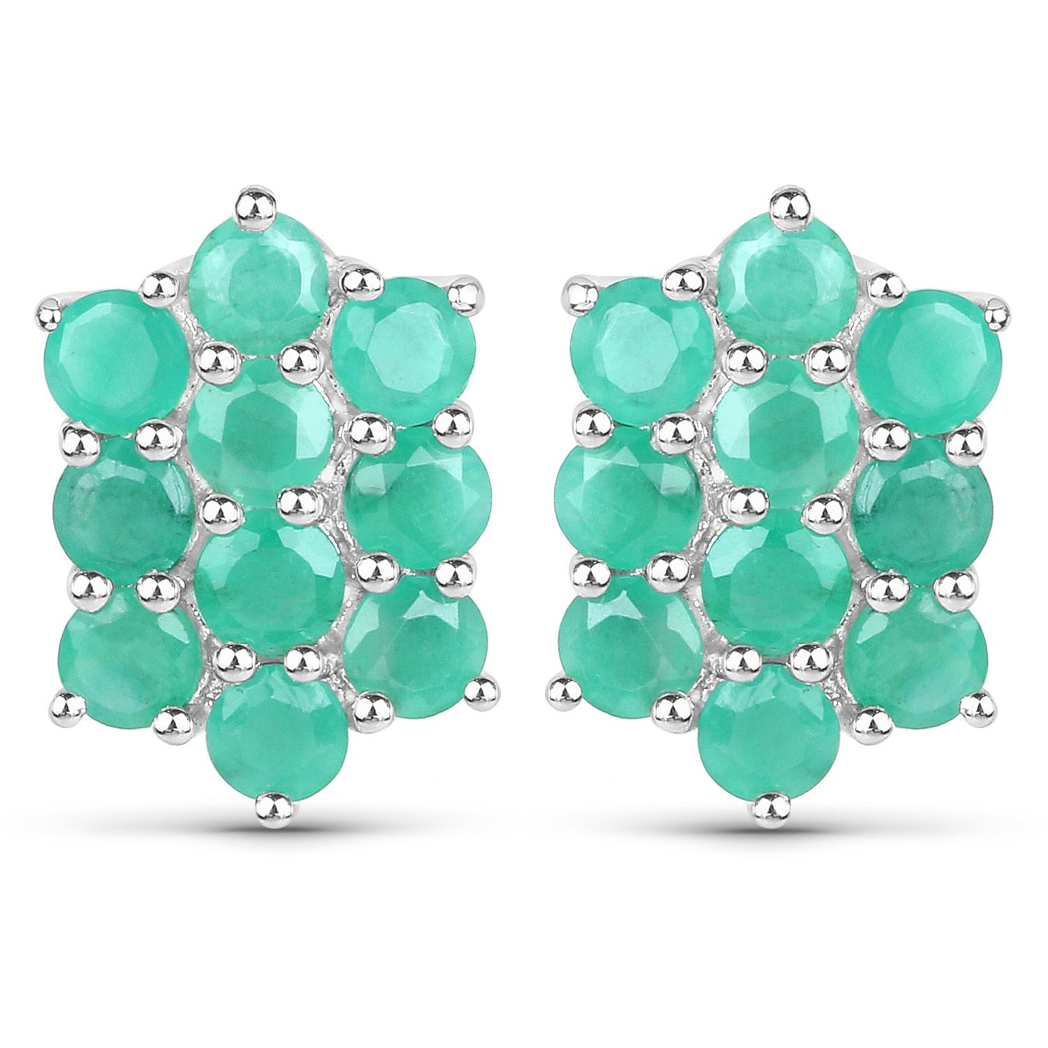 6.60 Carat Genuine Emerald .925 Sterling Silver 3 Piece Jewelry Set (Ring, Earrings, and Pendant w/ Chain) Bids.com