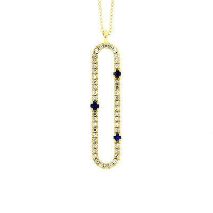 Diamond Sapphire Fashion Pendants 14KT Yellow Gold Bids.com