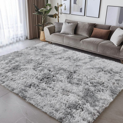 Light Gray Shaggy Area Rug – Soft Plush Indoor Carpet DailySale