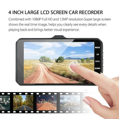 A6T 4-Inch 170° Wide Angle Full HD 1080P Car DVR Dual Lens Dash Cam Rear View Camera Video Recorder with Touch Screen DailySale