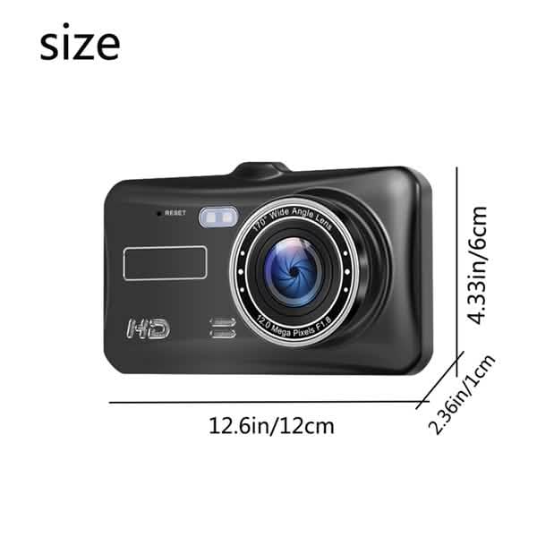 A6T 4-Inch 170° Wide Angle Full HD 1080P Car DVR Dual Lens Dash Cam Rear View Camera Video Recorder with Touch Screen DailySale