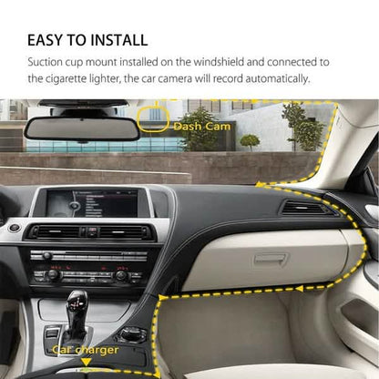A6T 4-Inch 170° Wide Angle Full HD 1080P Car DVR Dual Lens Dash Cam Rear View Camera Video Recorder with Touch Screen DailySale